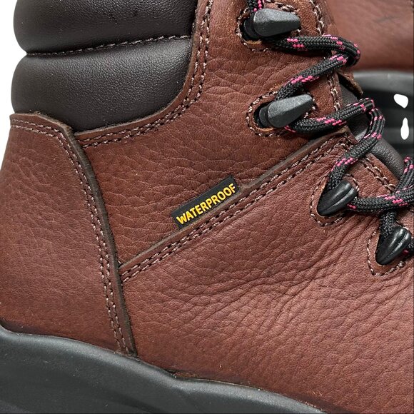 AdTec NWOB Women's Brown Waterproof Leather Cap Toe Work Boots Size 7 - Picture 4 of 12
